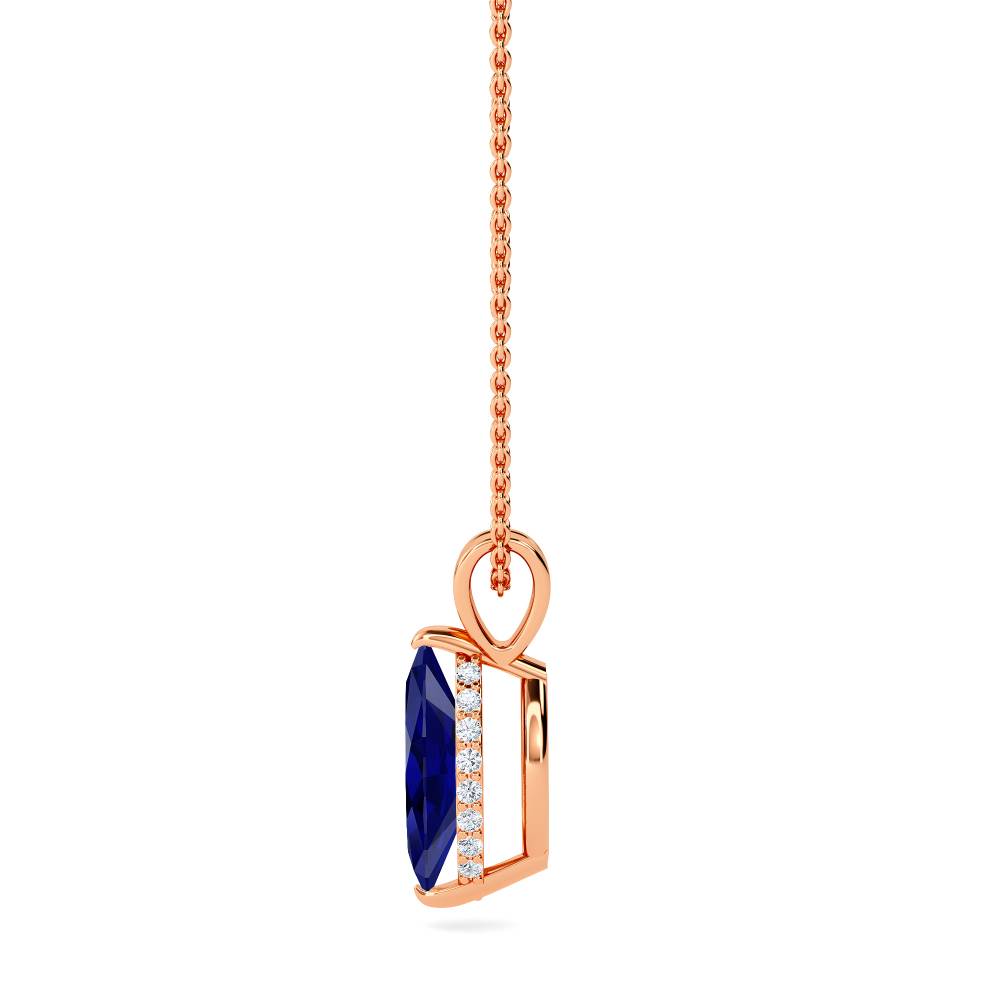 Marquise Blue Sapphire Diamond Pendant Image