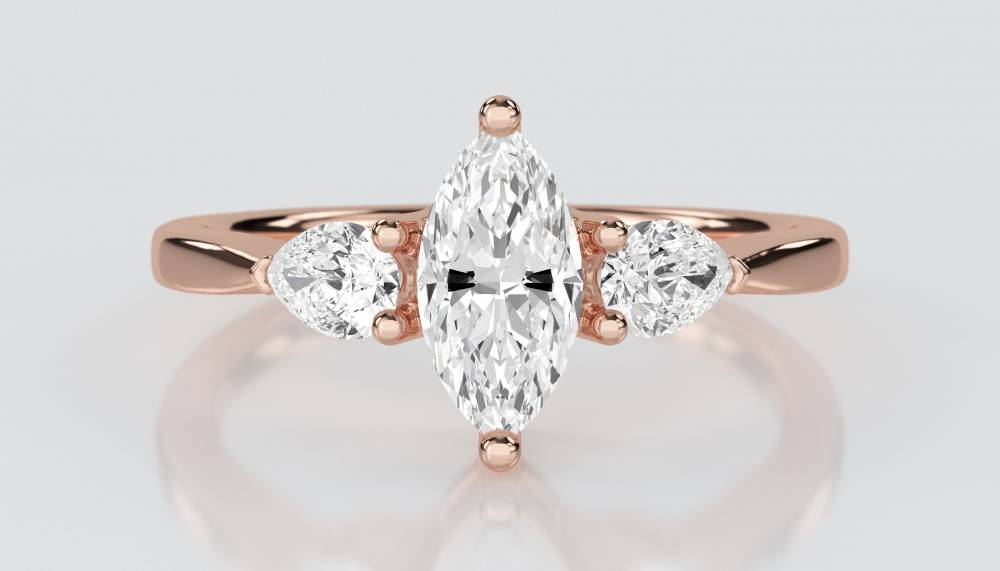 Unique Marquise & Pear Diamond Trilogy Ring Image