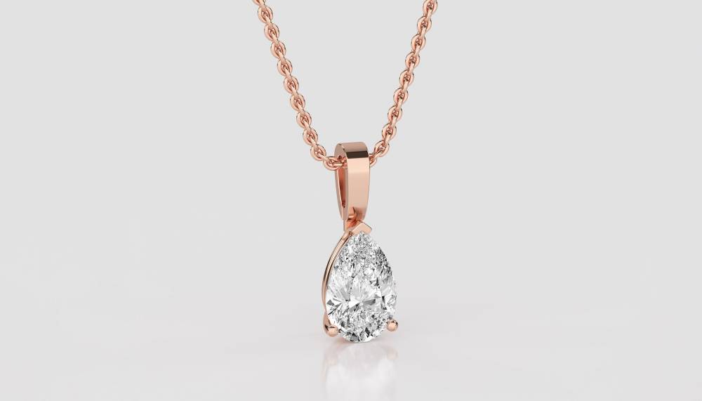 Pear Diamond Solitaire Pendant Image