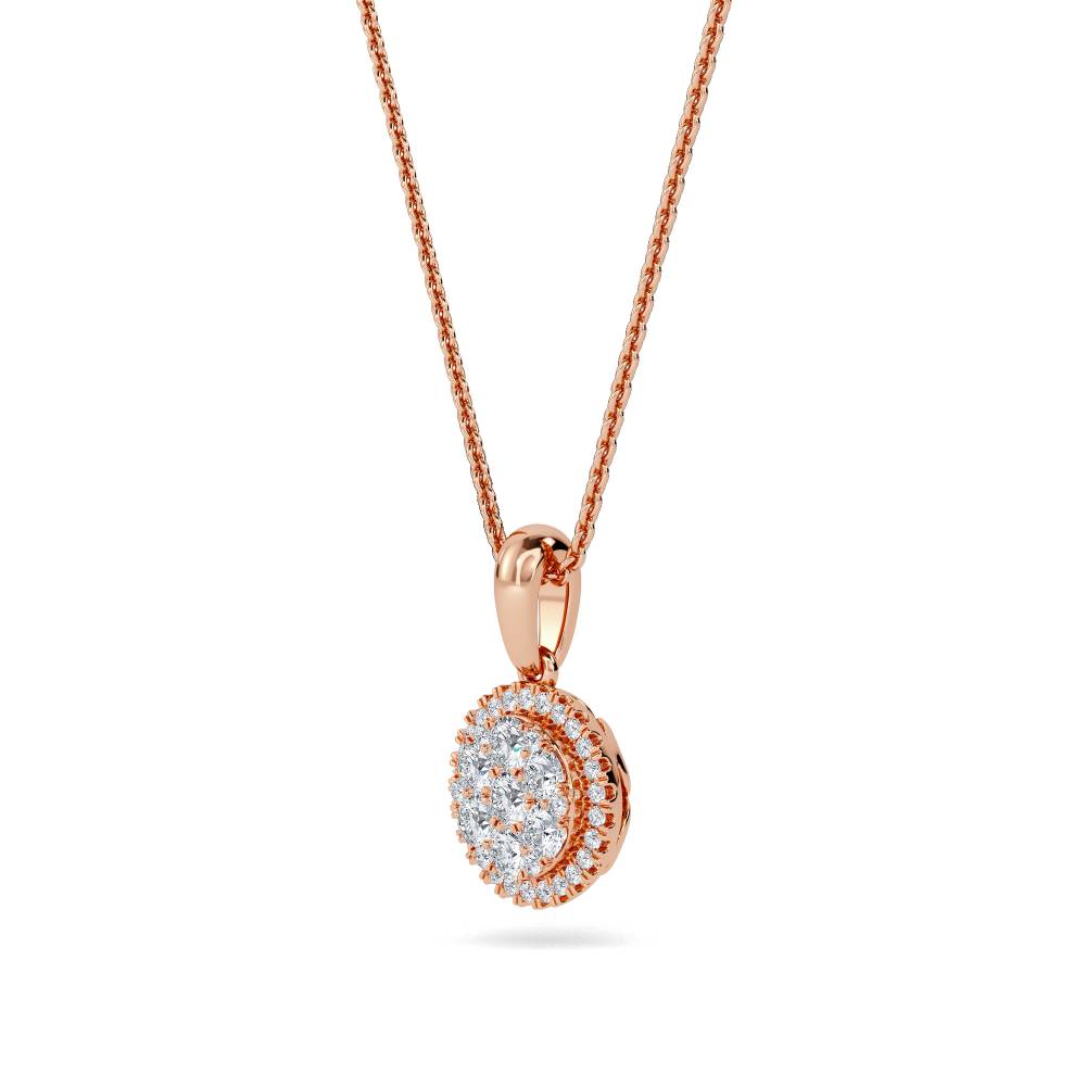 Round Diamond Cluster Pendant R