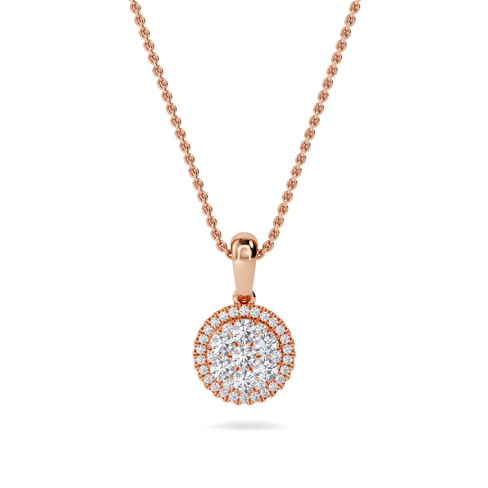 Round Diamond Cluster Pendant R