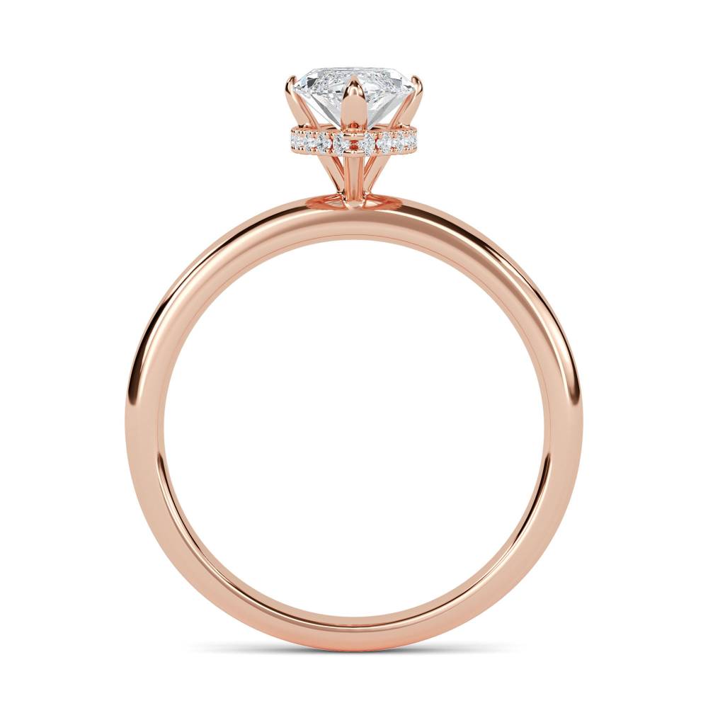 Marquise Diamond High Set Hidden Halo Ring Image