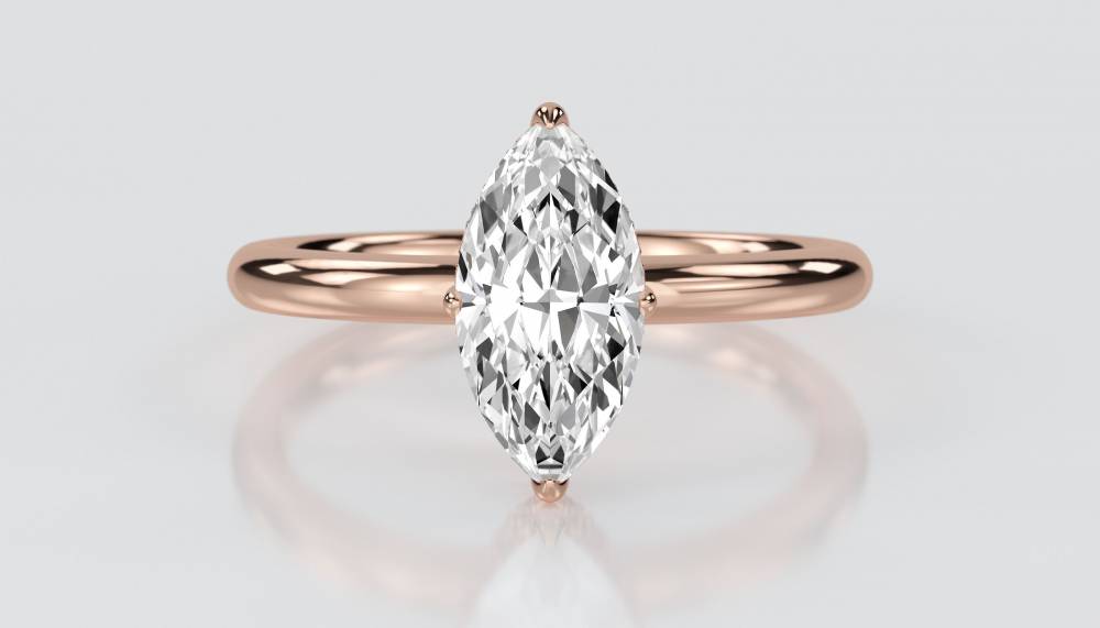 Marquise Diamond High Set Hidden Halo Ring Image
