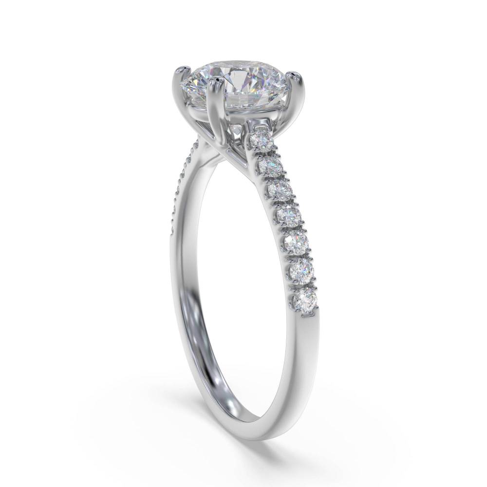 Shoulder Set Diamond Engagement Ring
 W