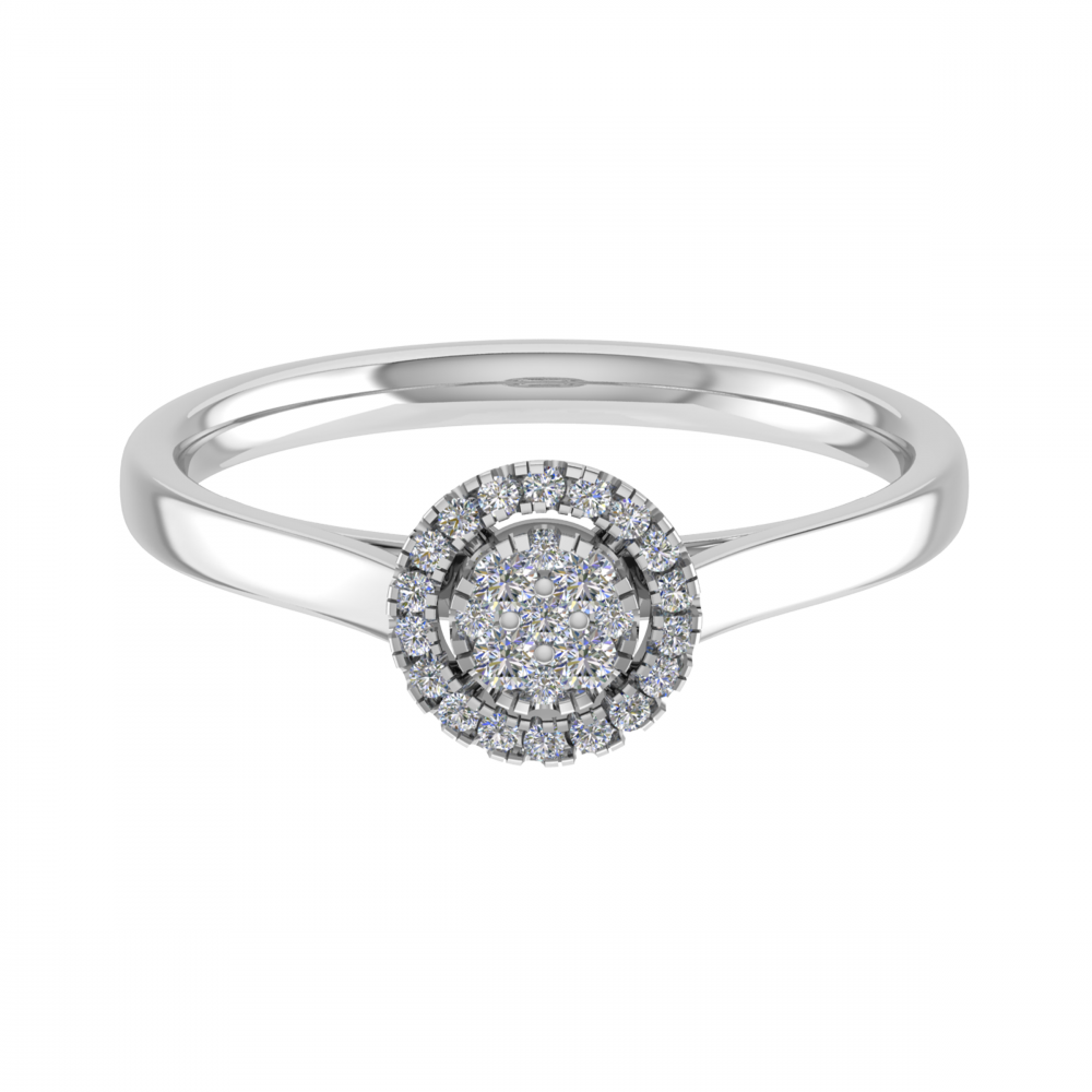 0.15ct VS/GH Round Diamond Set Cluster Ring set in White Gold