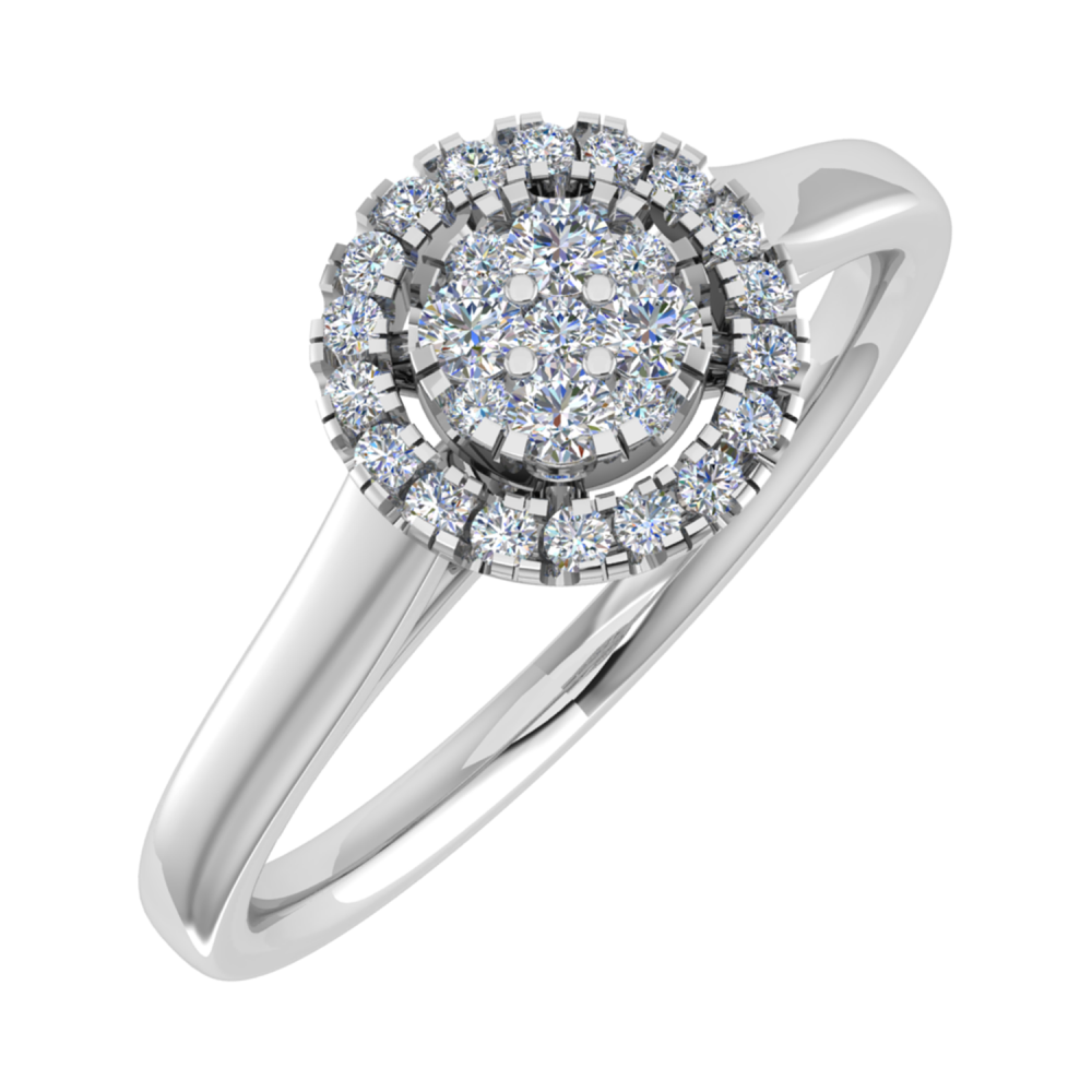 0.15ct VS/GH Round Diamond Set Cluster Ring set in White Gold