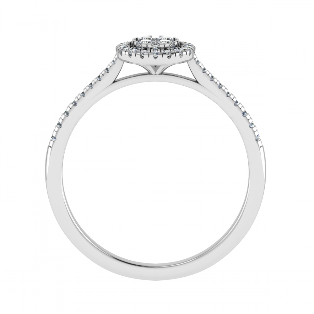 0.25ct VS/GH Round Diamond Set Cluster Ring set in White Gold