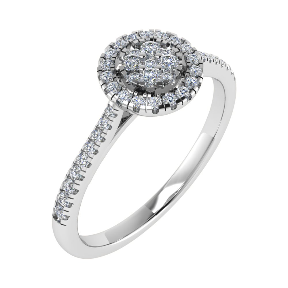 0.25ct VS/GH Round Diamond Set Cluster Ring set in White Gold