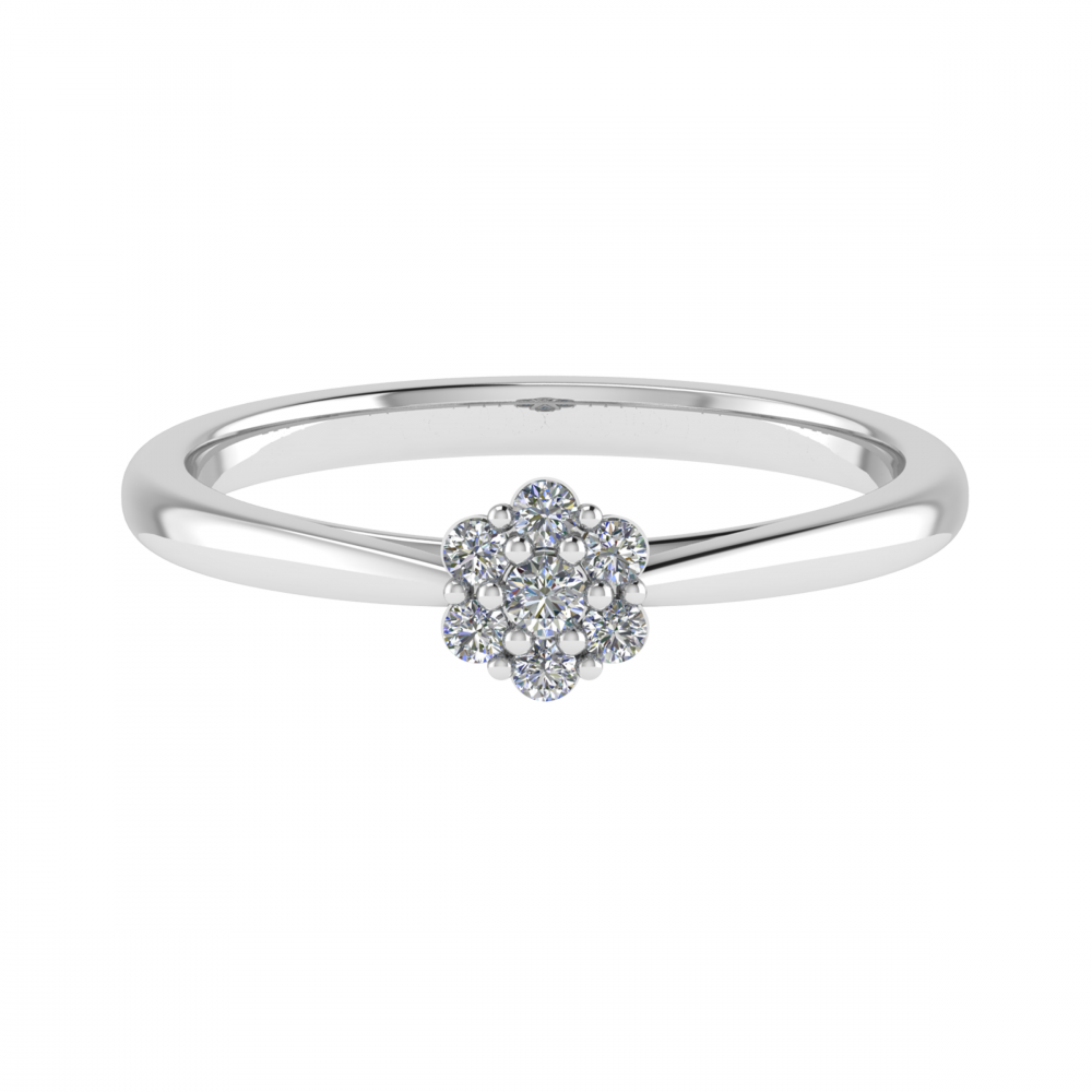 0.15ct VS/GH Round Diamond Set Cluster Ring set in White Gold