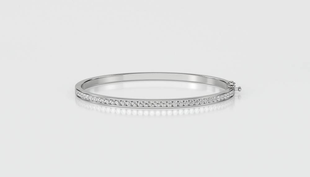 1.00ct VS/EF Elegant Round Diamond Set Bangle W