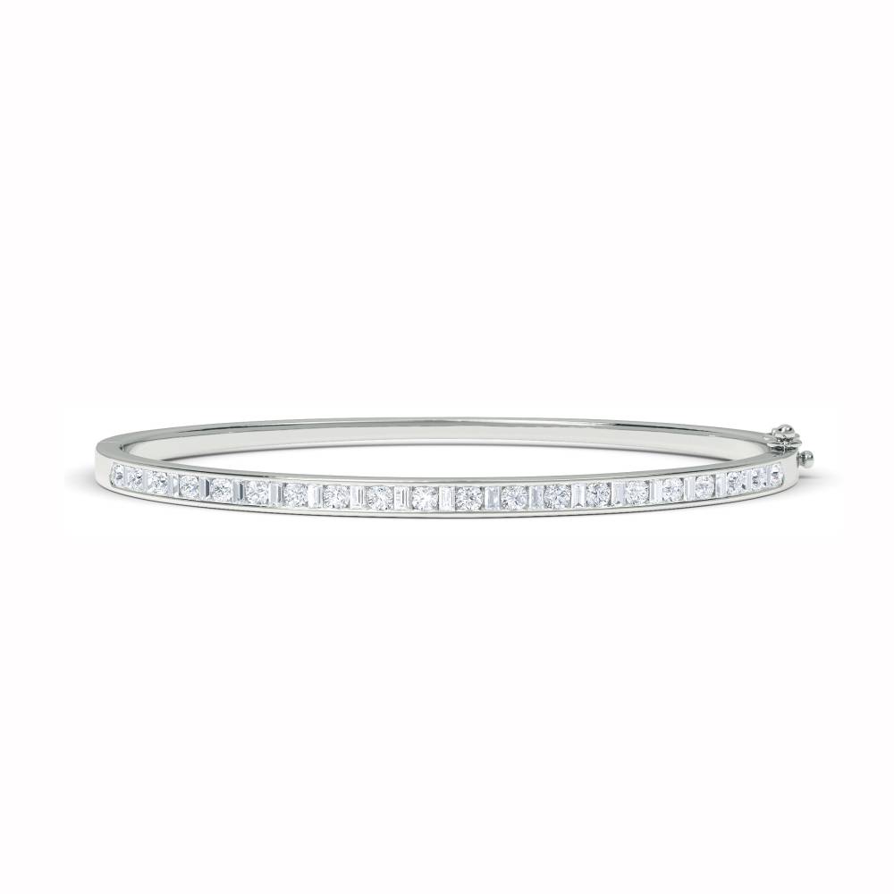 1.00ct VS/EF Elegant Round/Baguette Diamond Set Bangle W