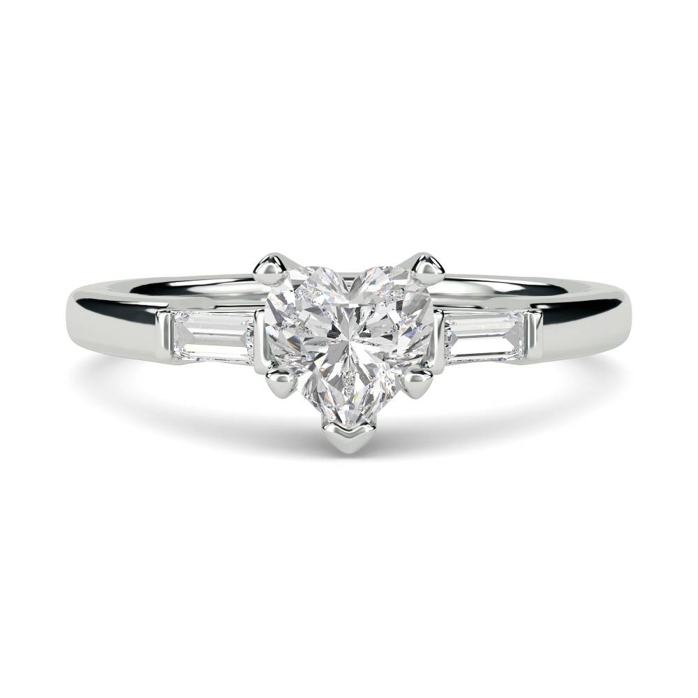 DHAN530 Modern Heart & Baguette Diamond Trilogy Ring W