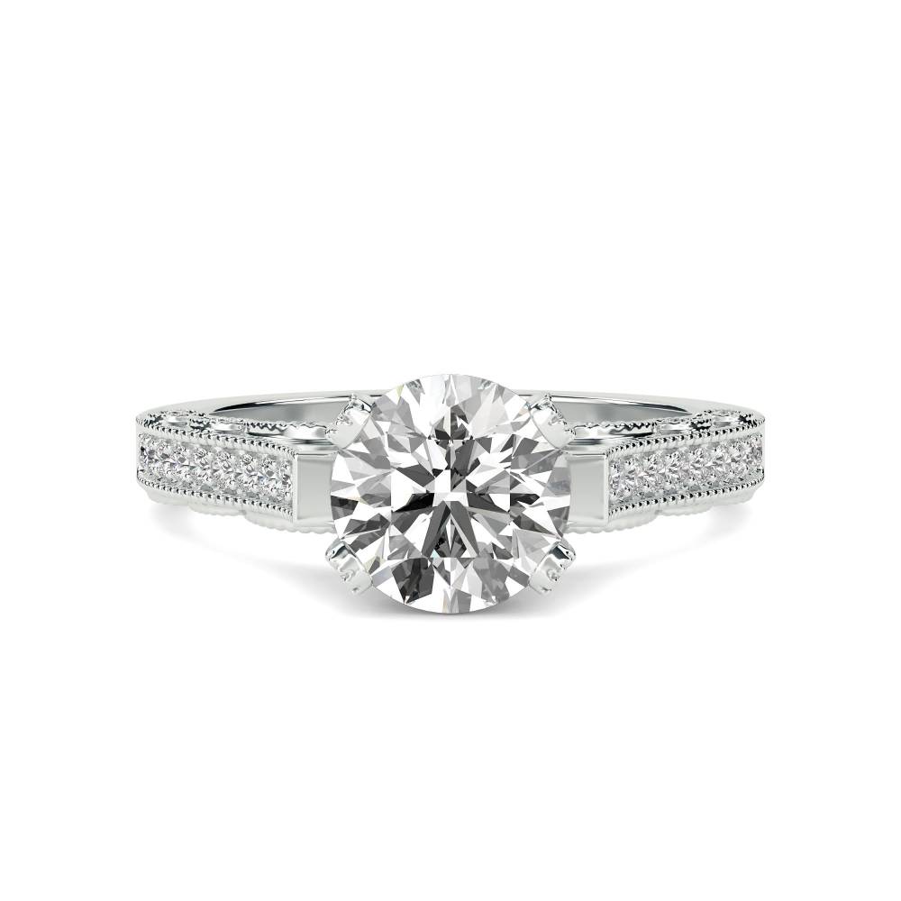 Unique Round Diamond Vintage Ring W