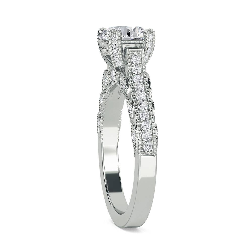 Unique Round Diamond Vintage Ring W