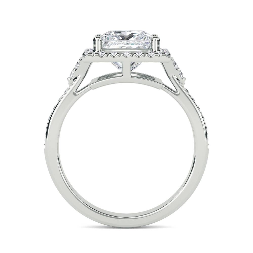 Princess Diamond Single Halo Designer Ring W