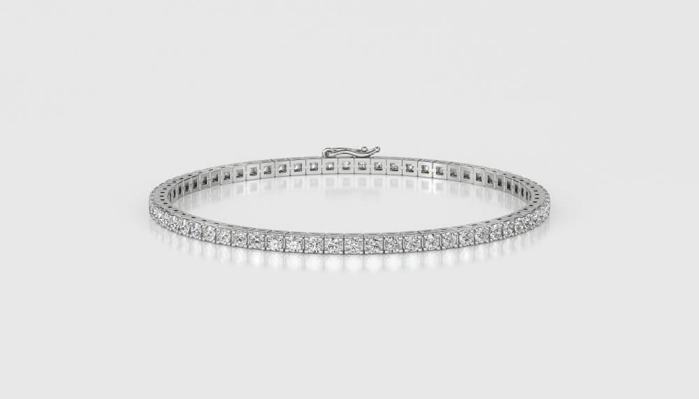 Single Row Princess Diamond Tennis Bracelet W