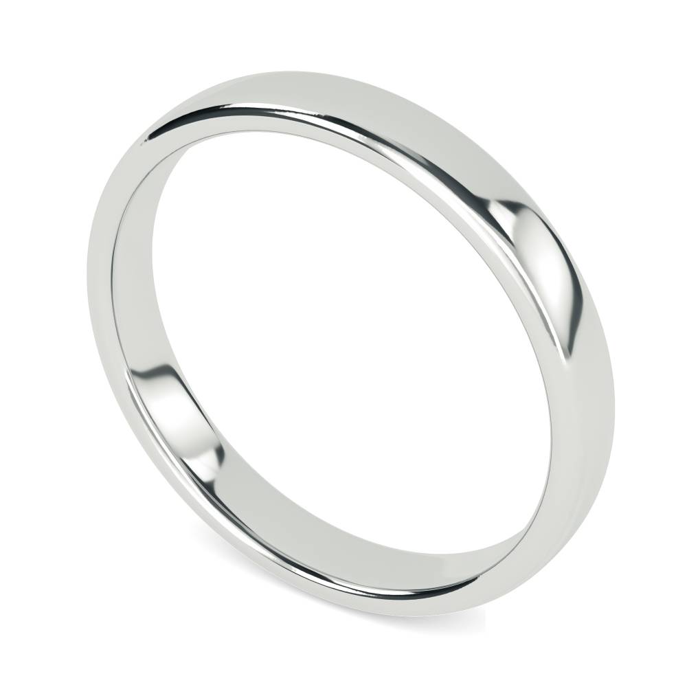 DHC05 Traditional Court Wedding Ring - Lightweight, 5mm width set in White Gold