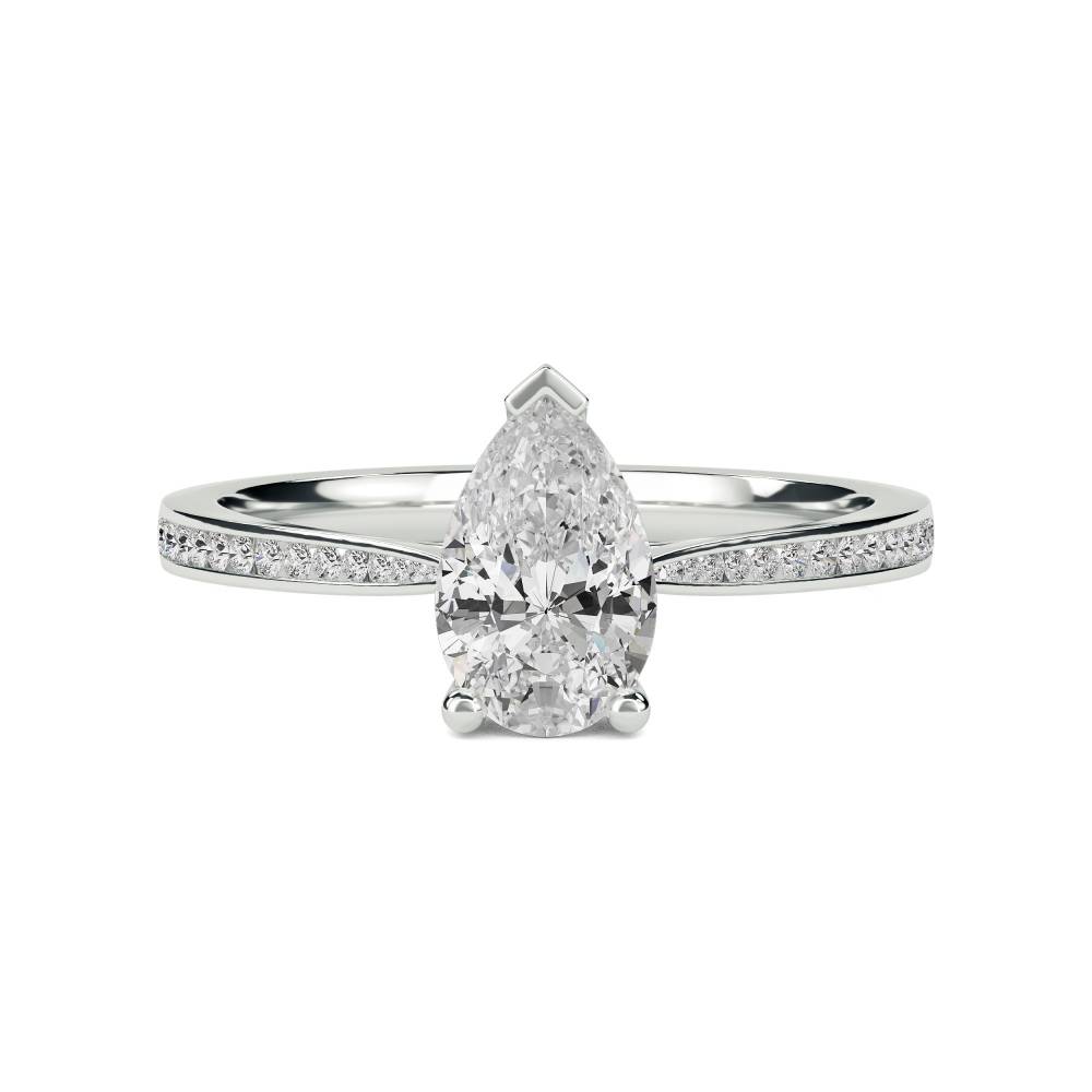 Pear Diamond Shoulder Set Ring Image