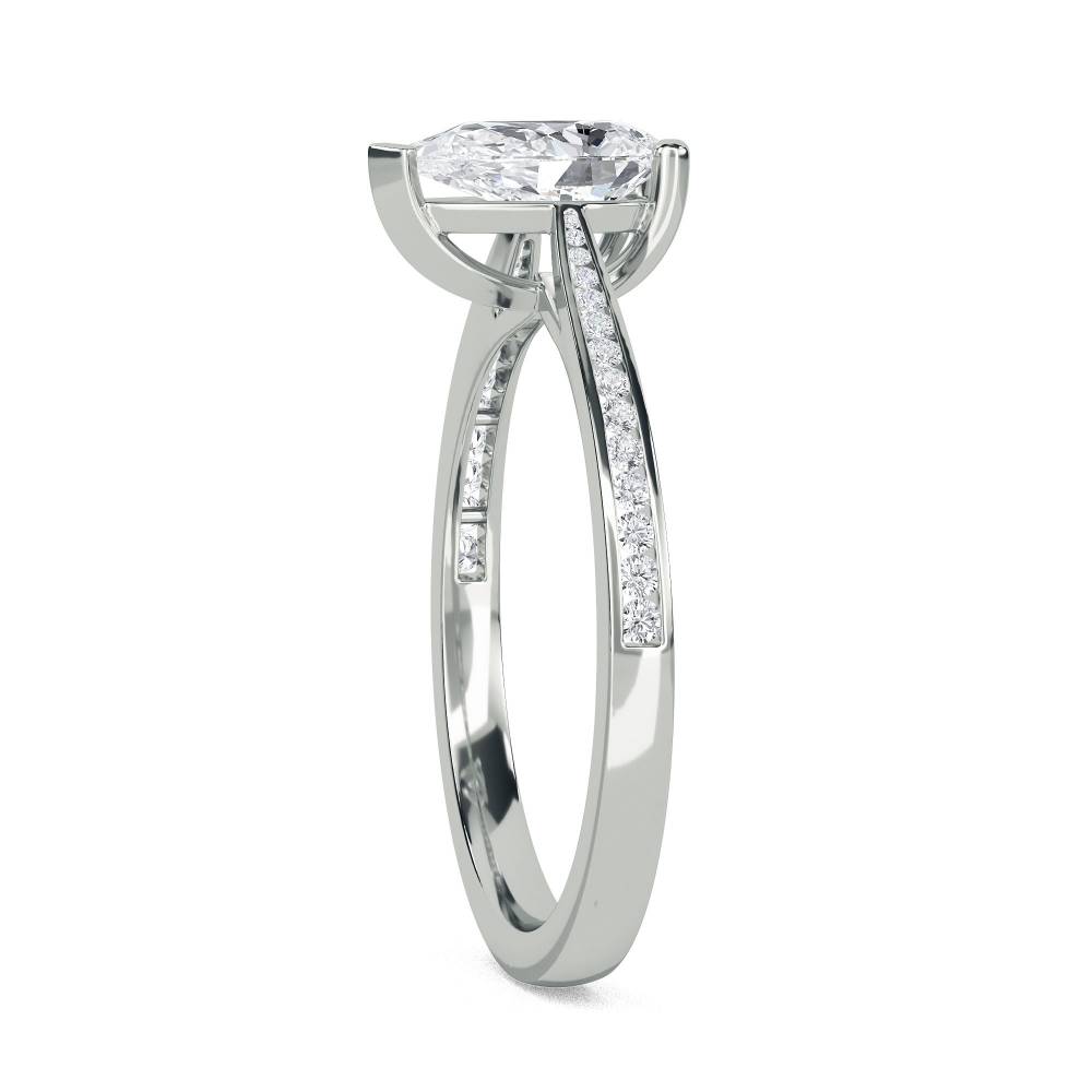 Pear Diamond Shoulder Set Ring Image