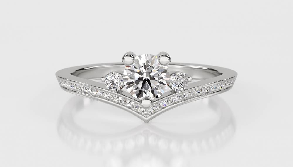 Modern Round Diamond Designer Ring W