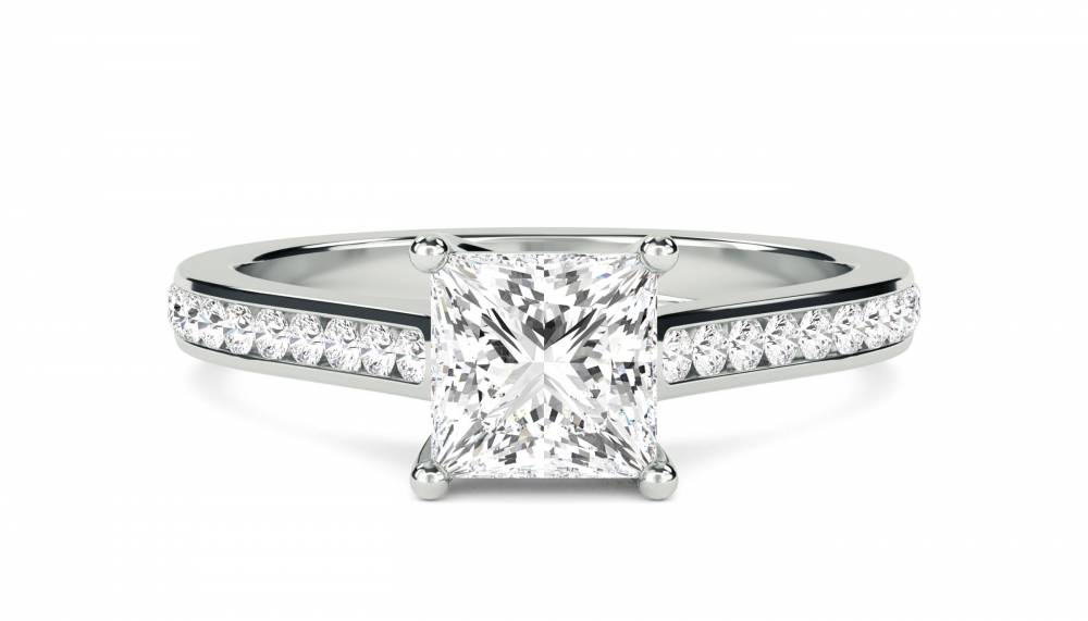 Princess Diamond Shoulder Set Ring W