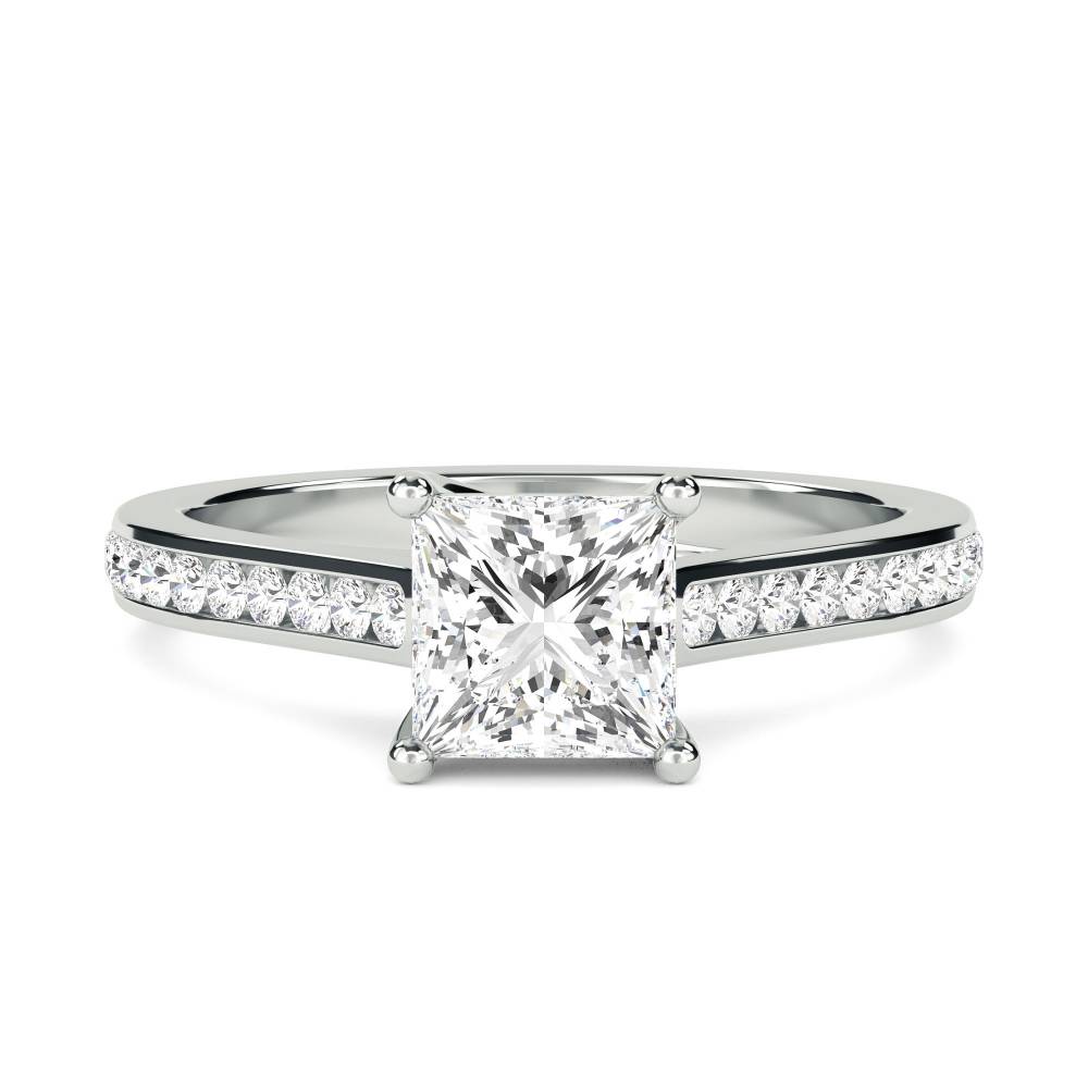 Princess Diamond Shoulder Set Ring W