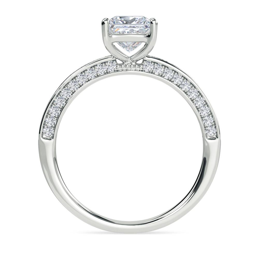 Unique Princess & Round Diamond Engagement Ring W