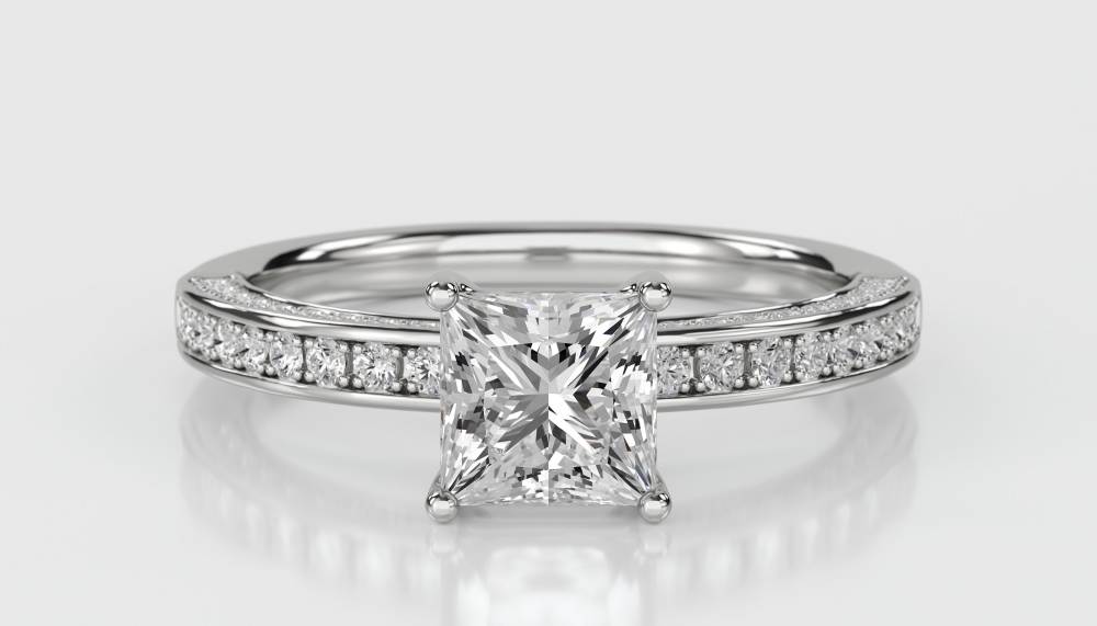 Unique Princess & Round Diamond Engagement Ring W