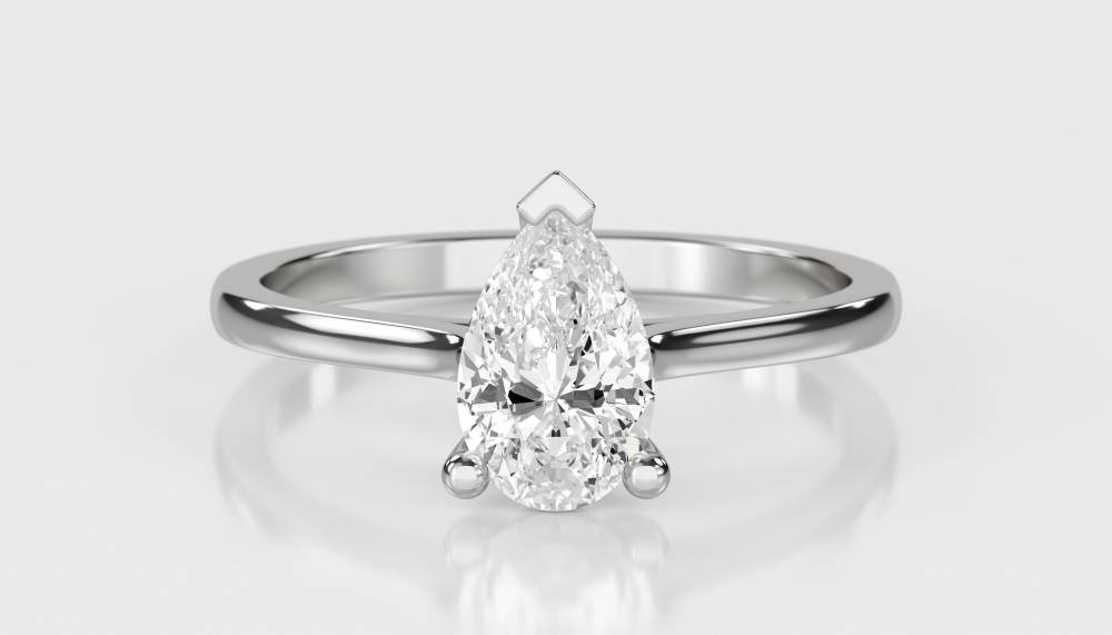 Stylish Pear Diamond Engagement Ring W