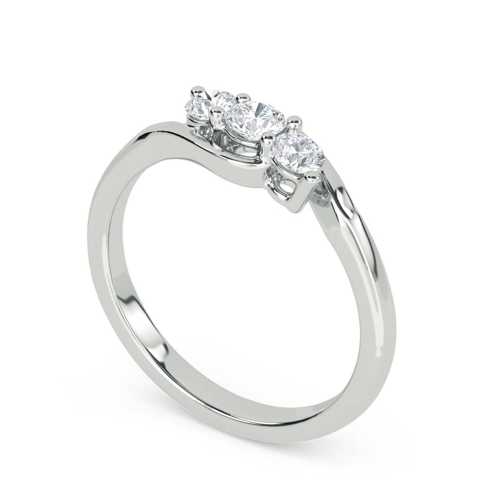 0.35ct Modern Round Diamond Trilogy Ring W