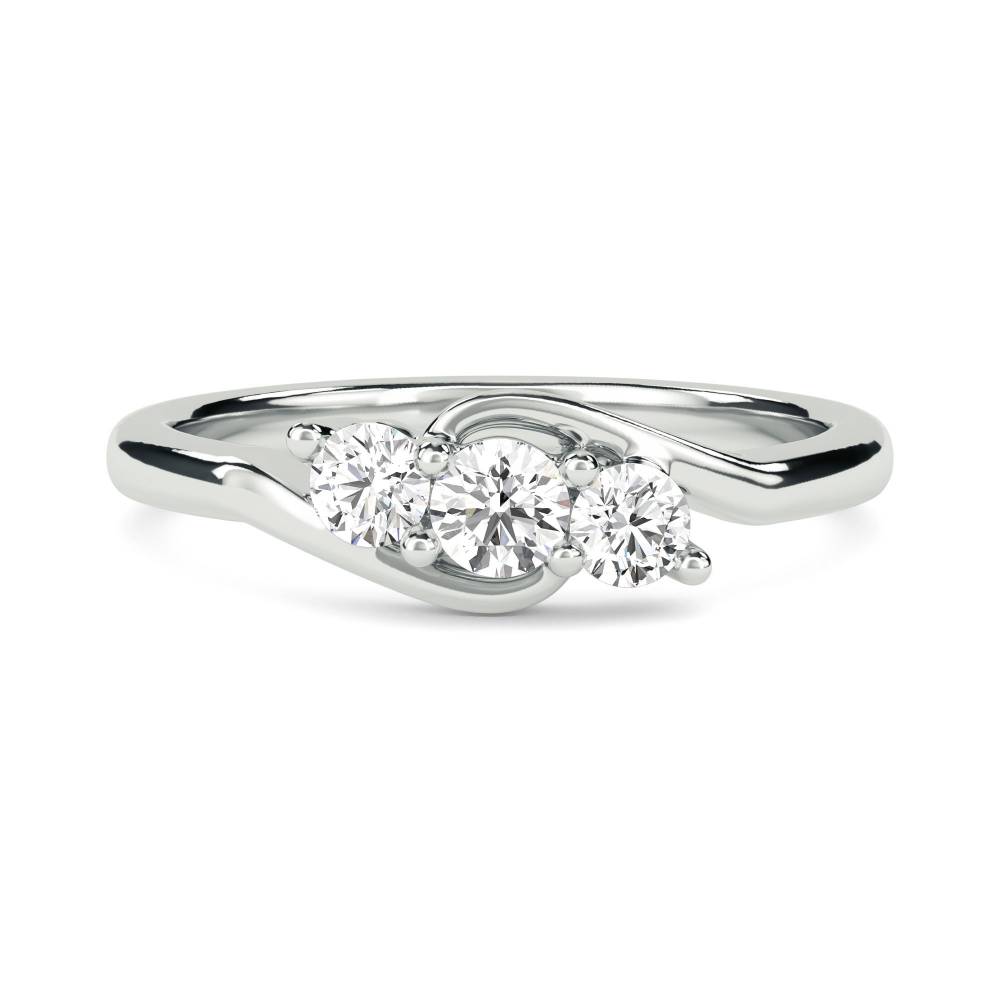 0.35ct Modern Round Diamond Trilogy Ring W