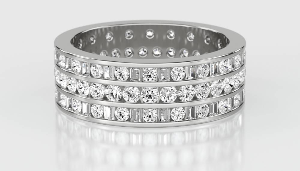 2.00ct Triple Row Diamond Full Eternity/Dress Ring W