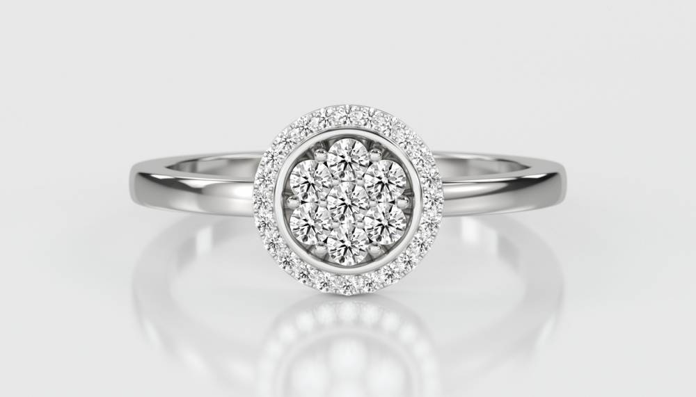 0.50ct Elegant Round Diamond Cluster Ring W