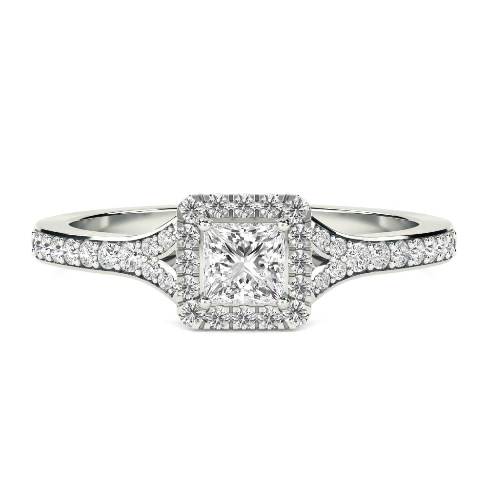 Petite Princess Diamond Halo Ring W