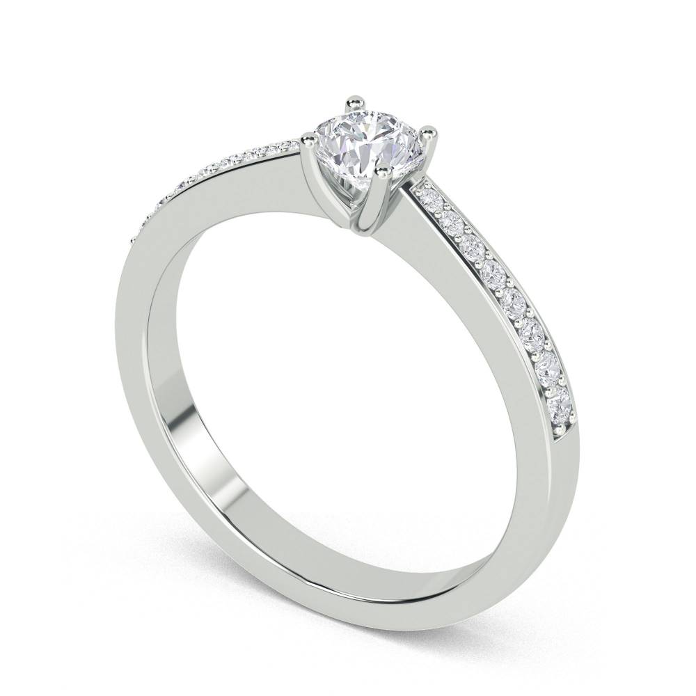 0.50ct VS/FG Petite Round Diamond Shoulder Set Ring W