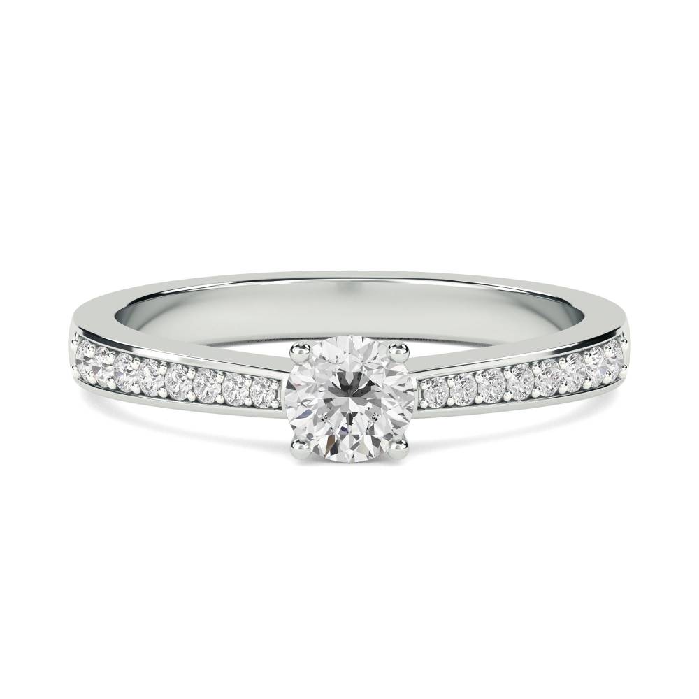 0.50ct VS/FG Petite Round Diamond Shoulder Set Ring W