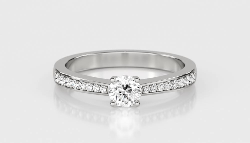 0.50ct VS/FG Petite Round Diamond Shoulder Set Ring W