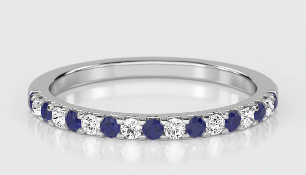 2.5mm Blue Sapphire And Diamond Eternity Ring W