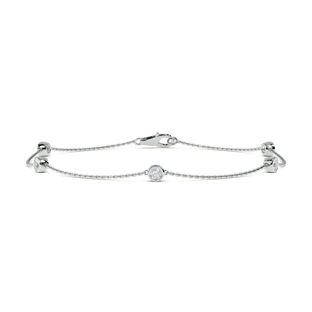 0.50ct Classic Round Diamond Chain Bracelet set in White Gold