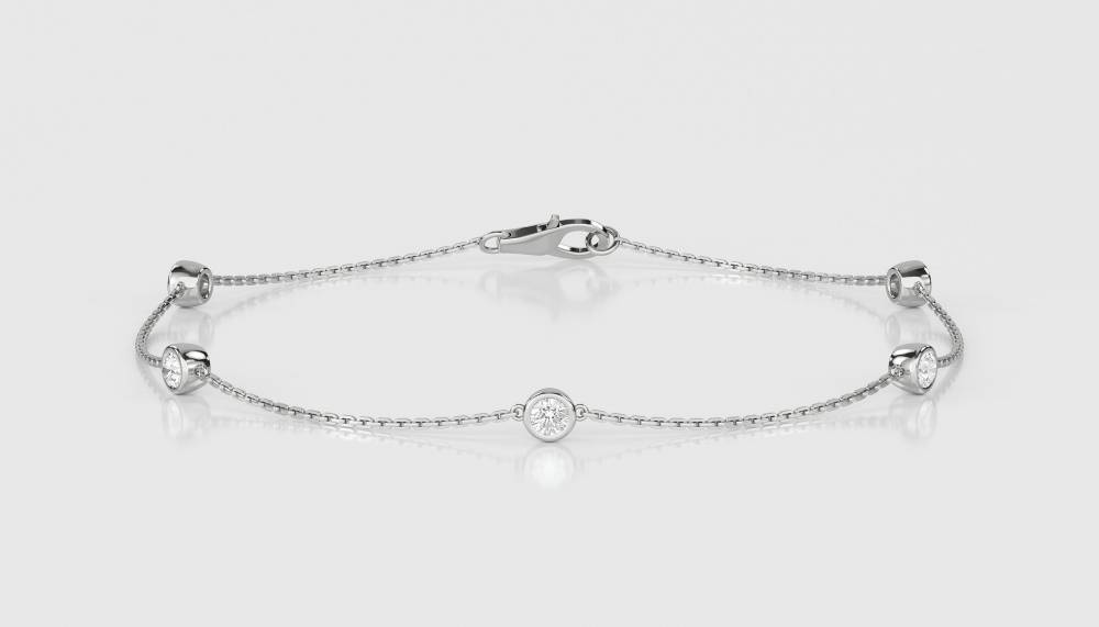 0.50ct Classic Round Diamond Chain Bracelet set in White Gold