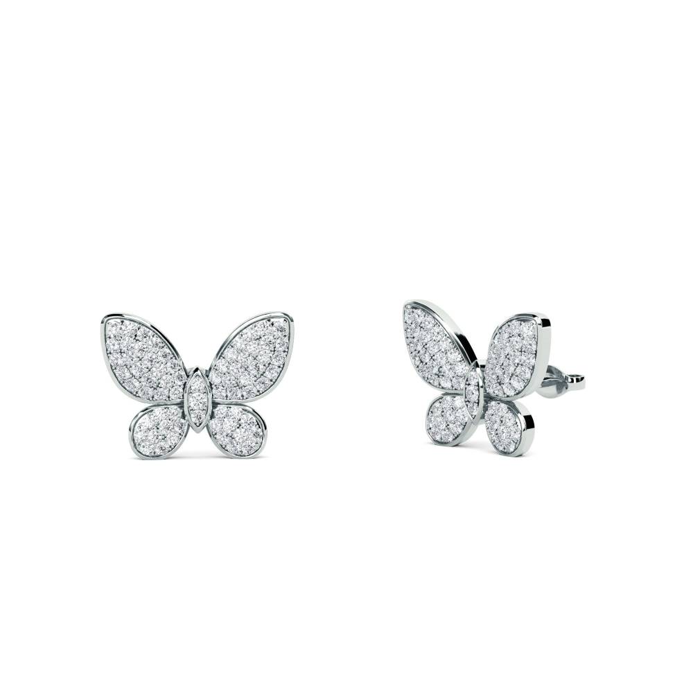 0.50ct Modern Designer Butterfly Round Diamond Earrings P