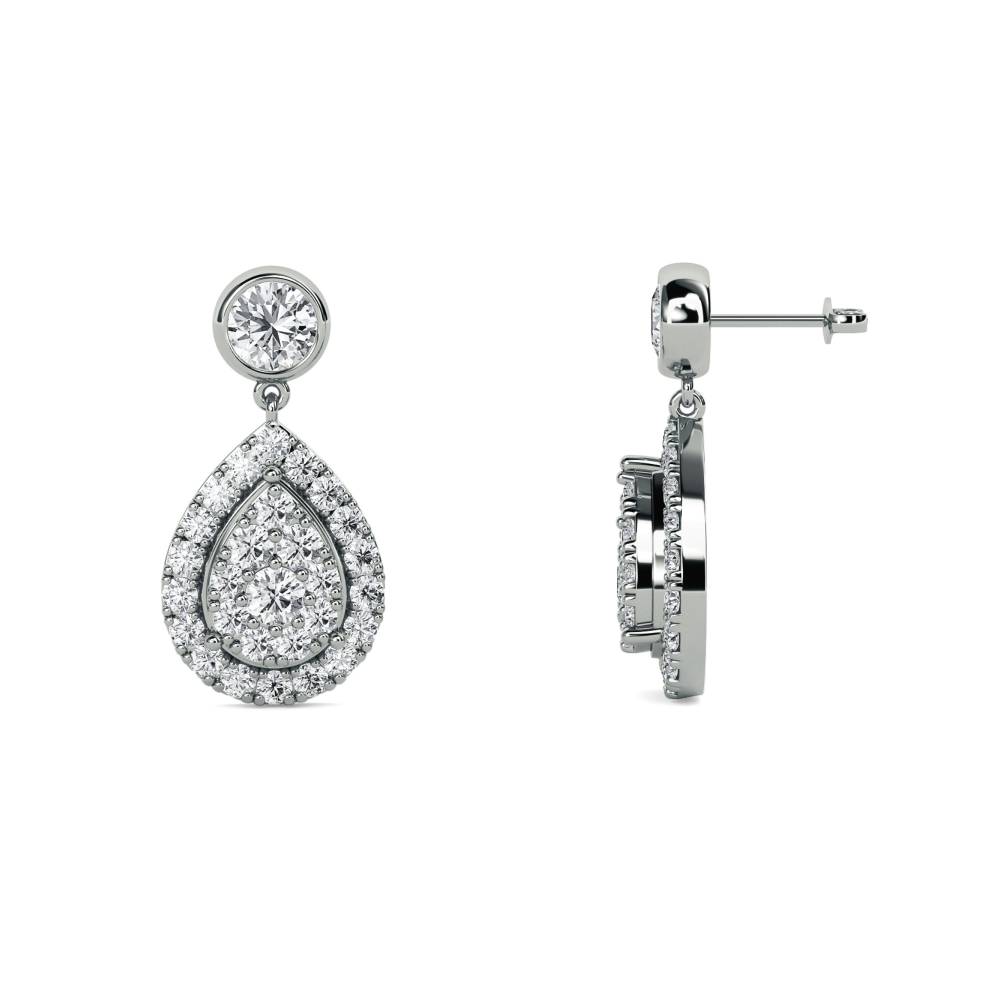 Modern Round Diamond Drop Earrings W