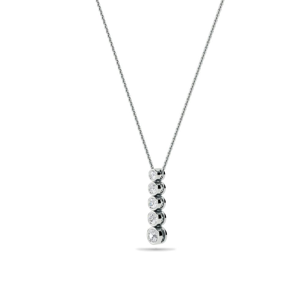 Classic Round Diamond Journey Pendant W