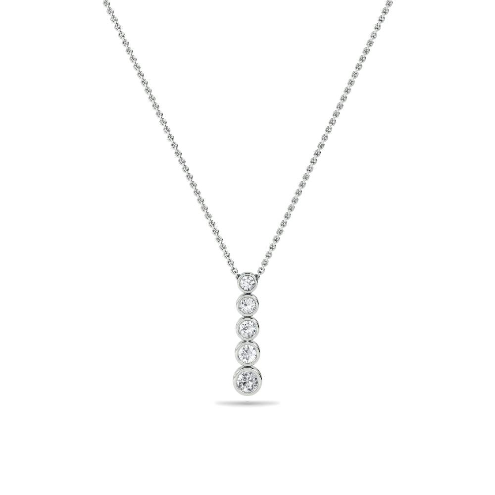 Classic Round Diamond Journey Pendant W