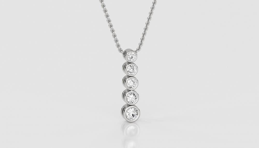 Classic Round Diamond Journey Pendant W