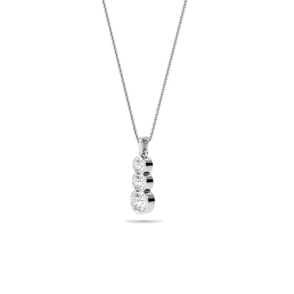 Elegant Round Diamond Trilogy Pendant W