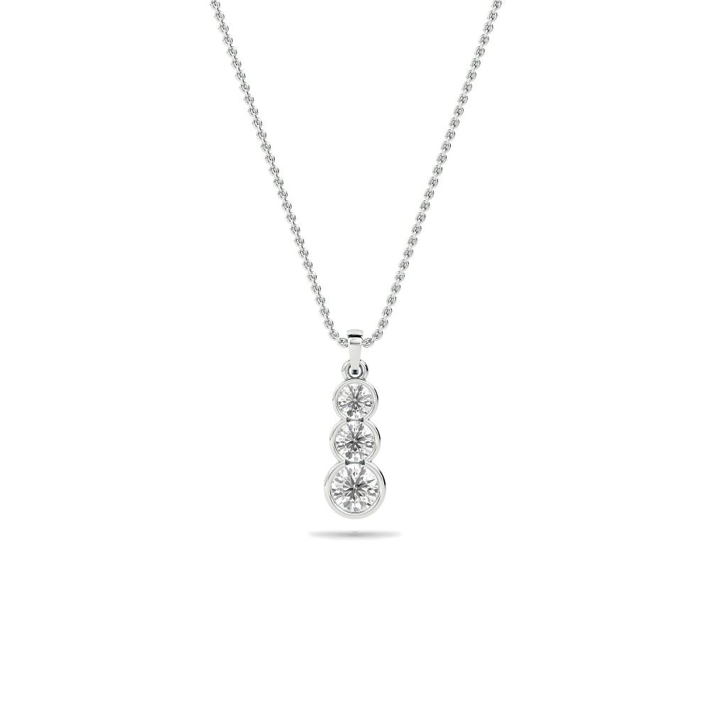 Elegant Round Diamond Trilogy Pendant W