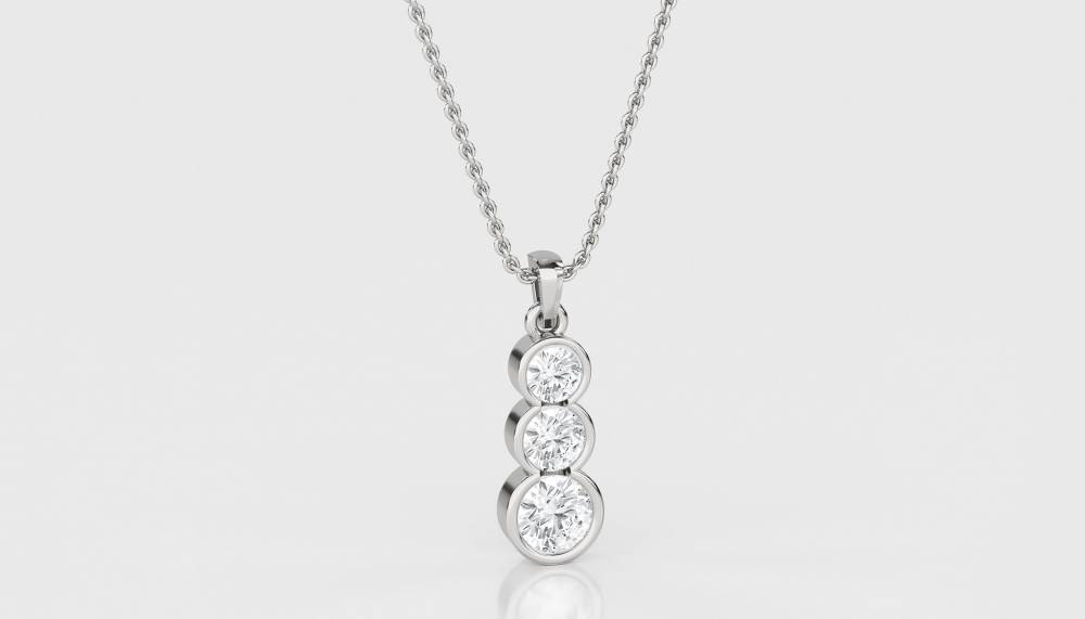 Elegant Round Diamond Trilogy Pendant W