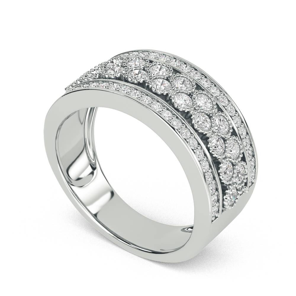 9.5mm Round Diamond Multi Row Dress Ring W