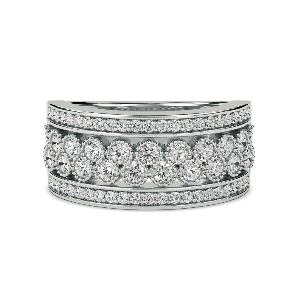 9.5mm Round Diamond Multi Row Dress Ring W